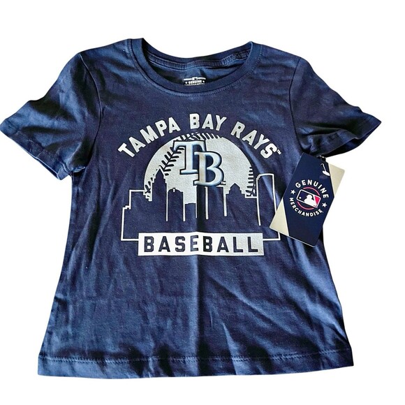 MLB Other - MLB Tampa Bay Rays Girls Navy Blue T Shirt Size XS 4/5 NWT